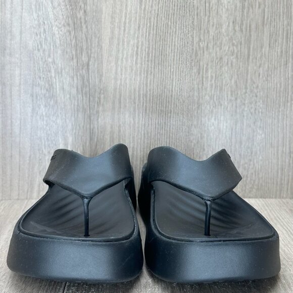 Crocs Getaway Platform Flip Flops Womens 10 Casual Comfort Sandals 209410 Black - Picture 4 of 12